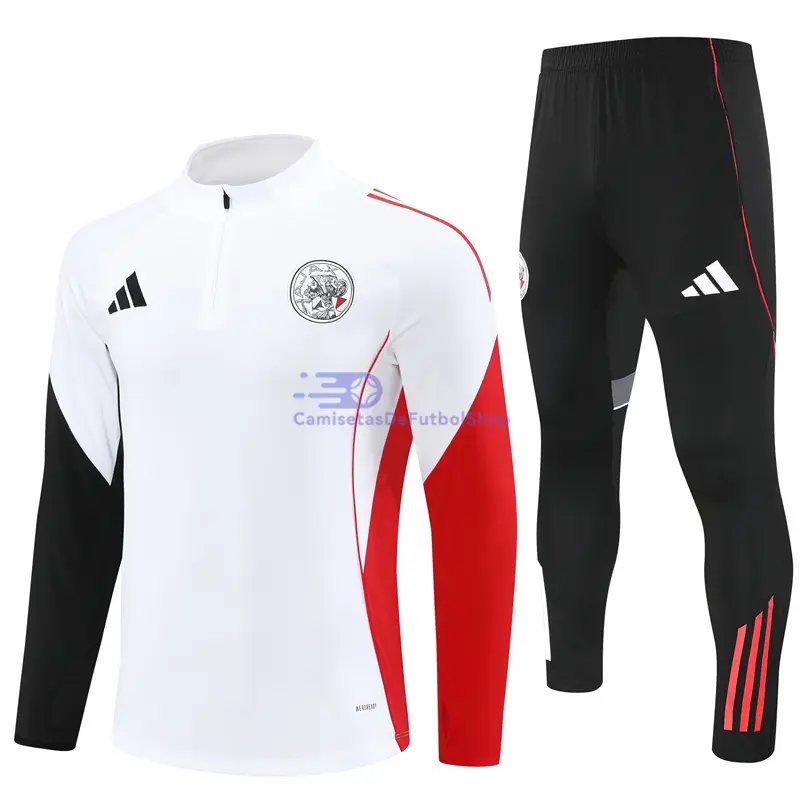 Sudadera De Entrenamiento Ajax 2025/2026 Kit Blanco/Negro/Rojo