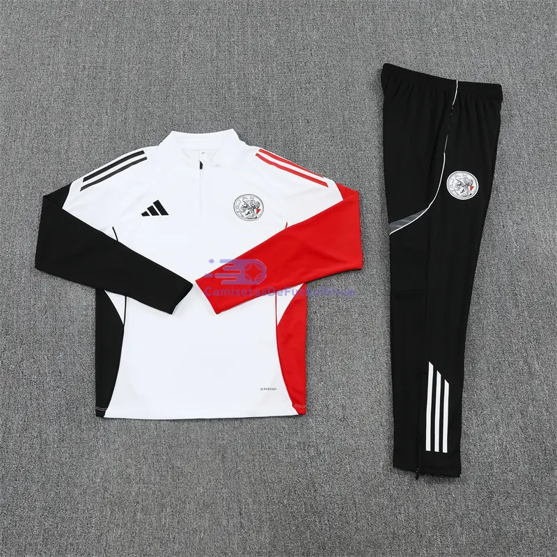 Sudadera De Entrenamiento Ajax 2025/2026 Kit Blanco/Negro/Rojo