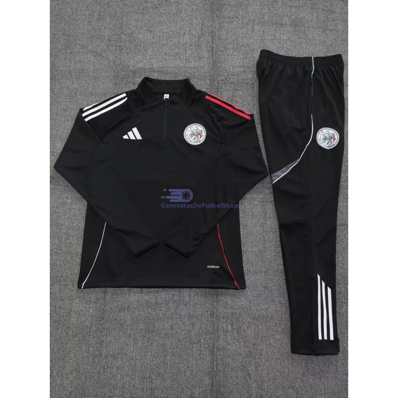 Sudadera De Entrenamiento Ajax 2025/2026 Niño Kit Negro