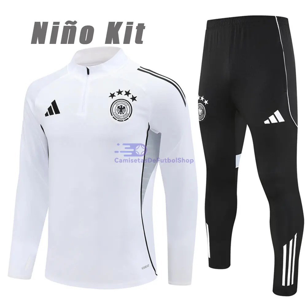 Sudadera De Entrenamiento Alemania 2025 Niño Kit Blanco