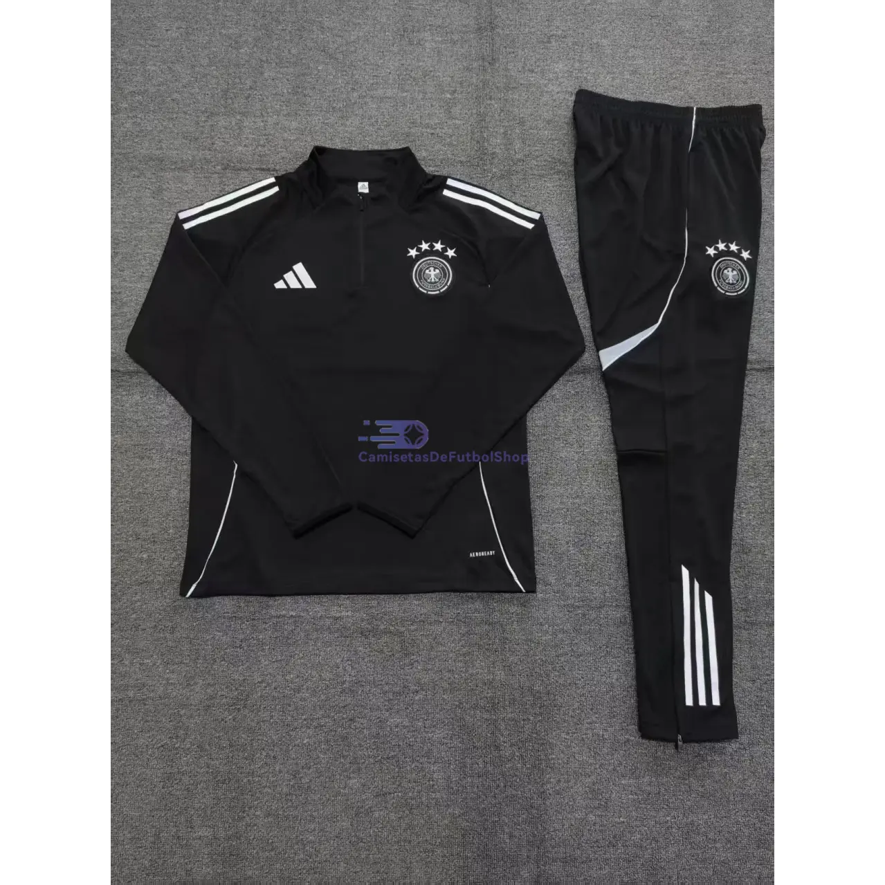 Sudadera De Entrenamiento Alemania 2025 Niño Kit Negro
