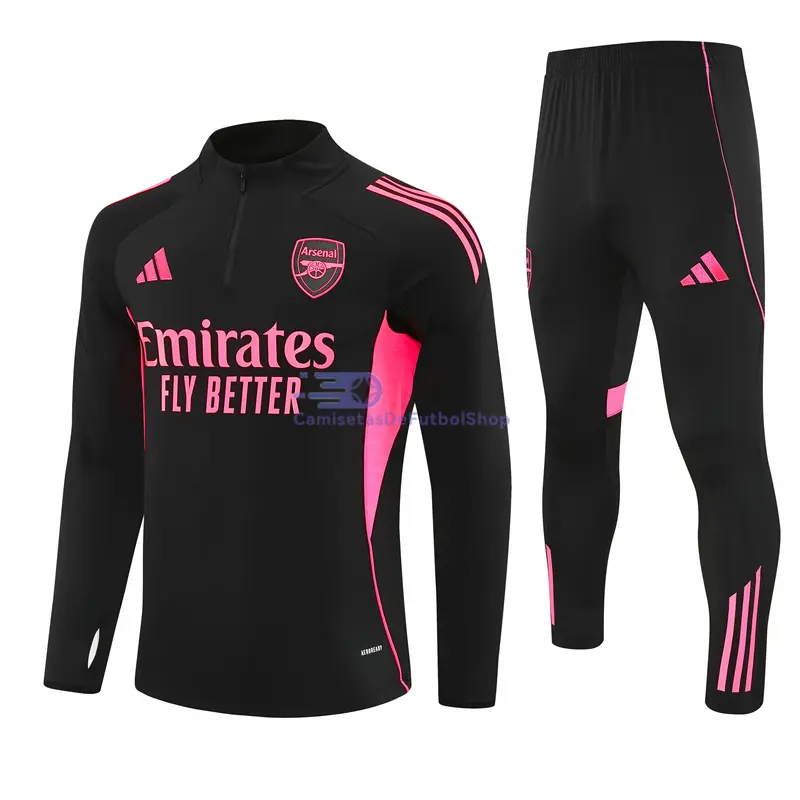 Sudadera De Entrenamiento Arsenal 2025/2026 Kit Negro/Rosa