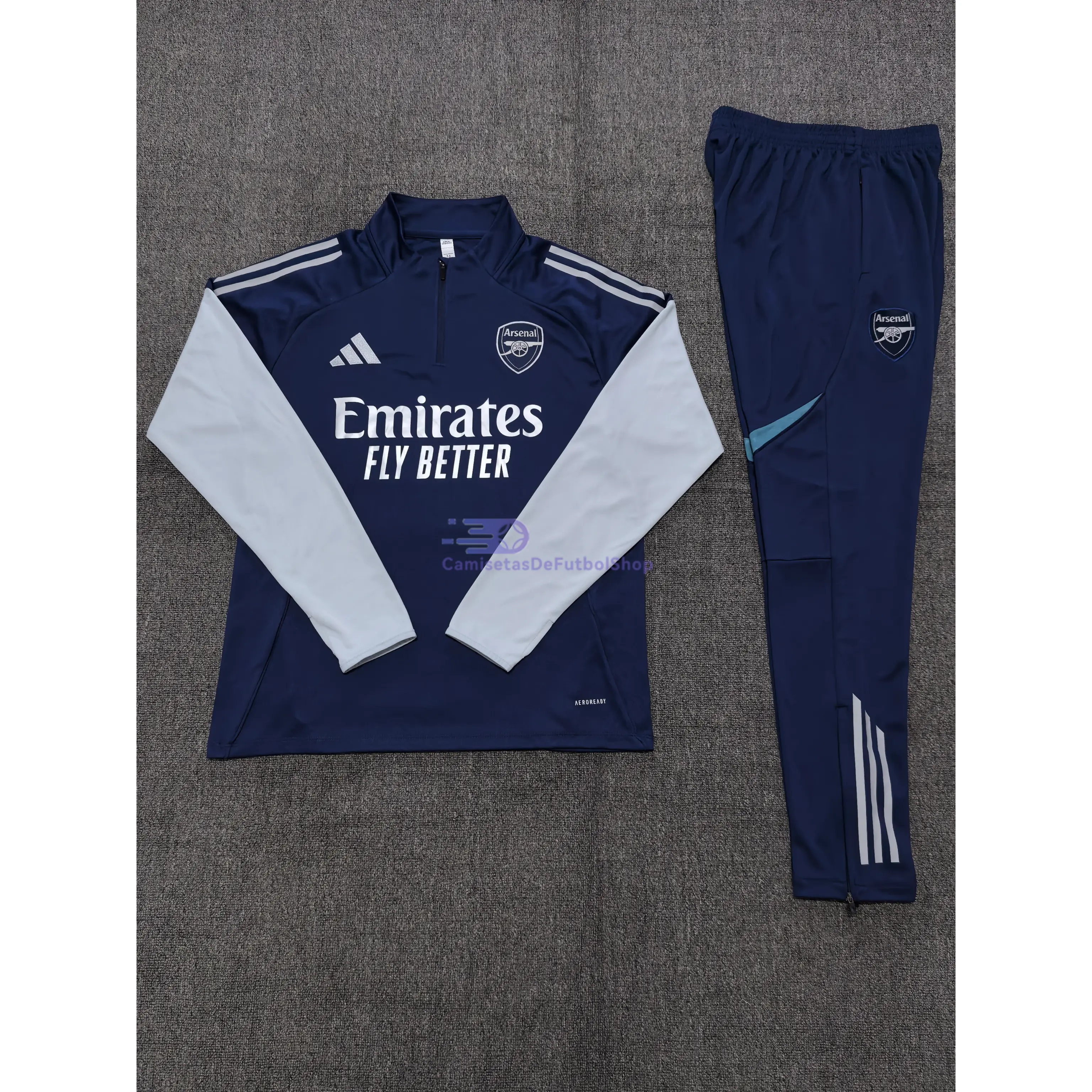 Sudadera De Entrenamiento Arsenal 2025/2026 Niño Kit Azul Oscuro/Azul Claro