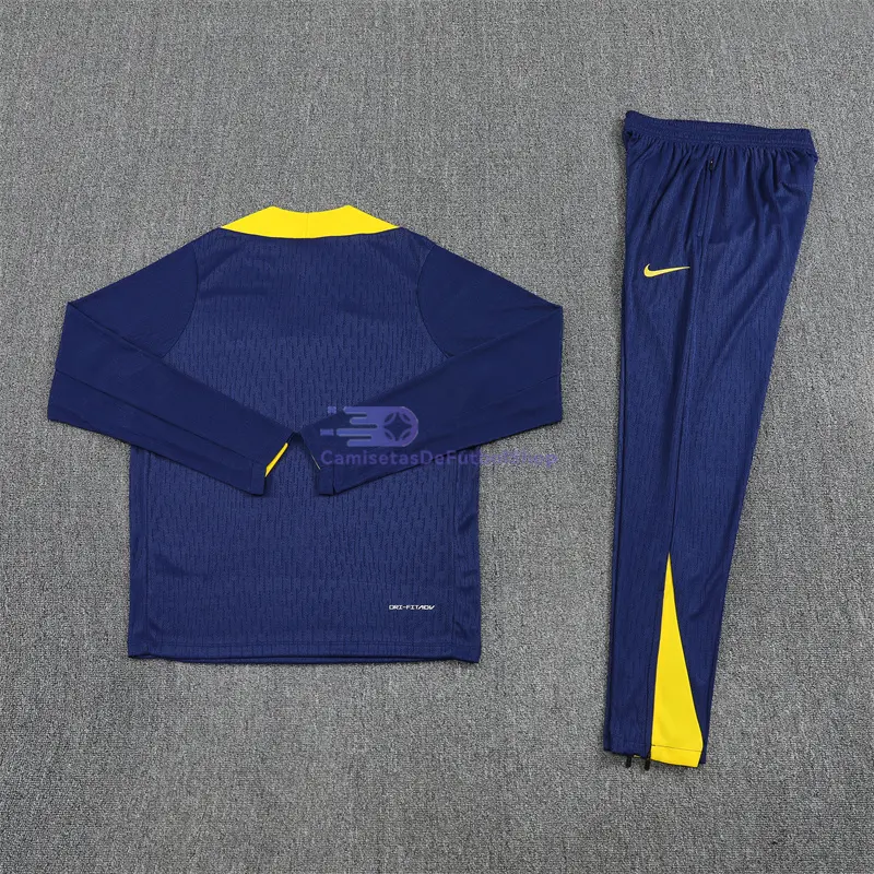 Sudadera De Entrenamiento Atlético de Madrid 2025/2026 Kit Azul Marino/Amarillo (EDICIÓN JUGADOR)