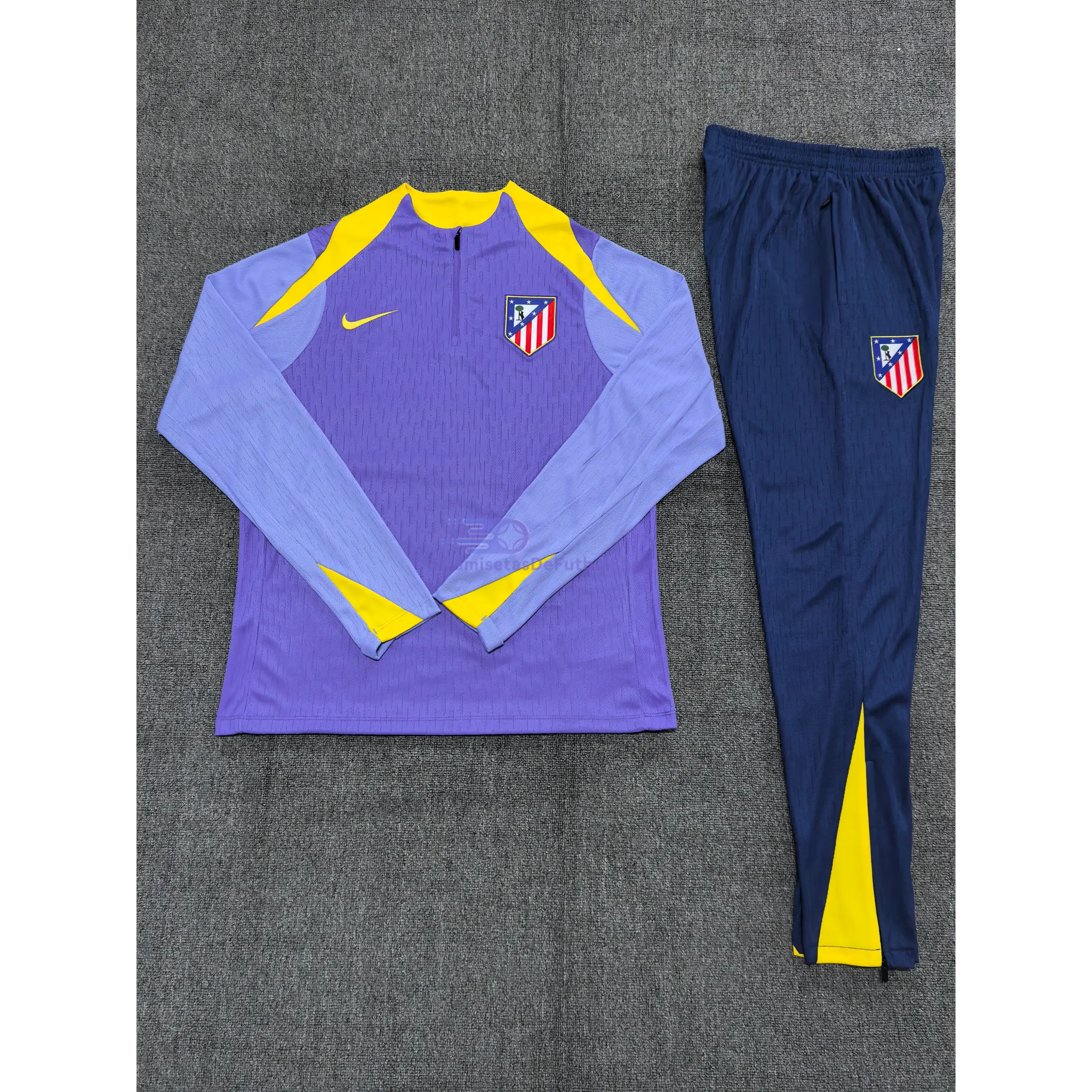 Sudadera De Entrenamiento Atlético de Madrid 2025/2026 Niño Kit Morado/Amarillo (EDICIÓN JUGADOR)
