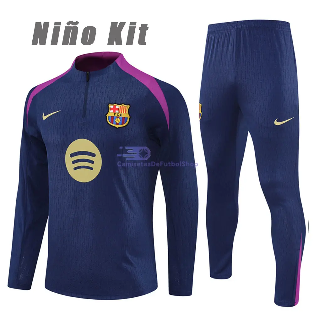 Sudadera De Entrenamiento Barcelona 2025/2026 Niño Kit Azul/Marino Morado (EDICIÓN JUGADOR)