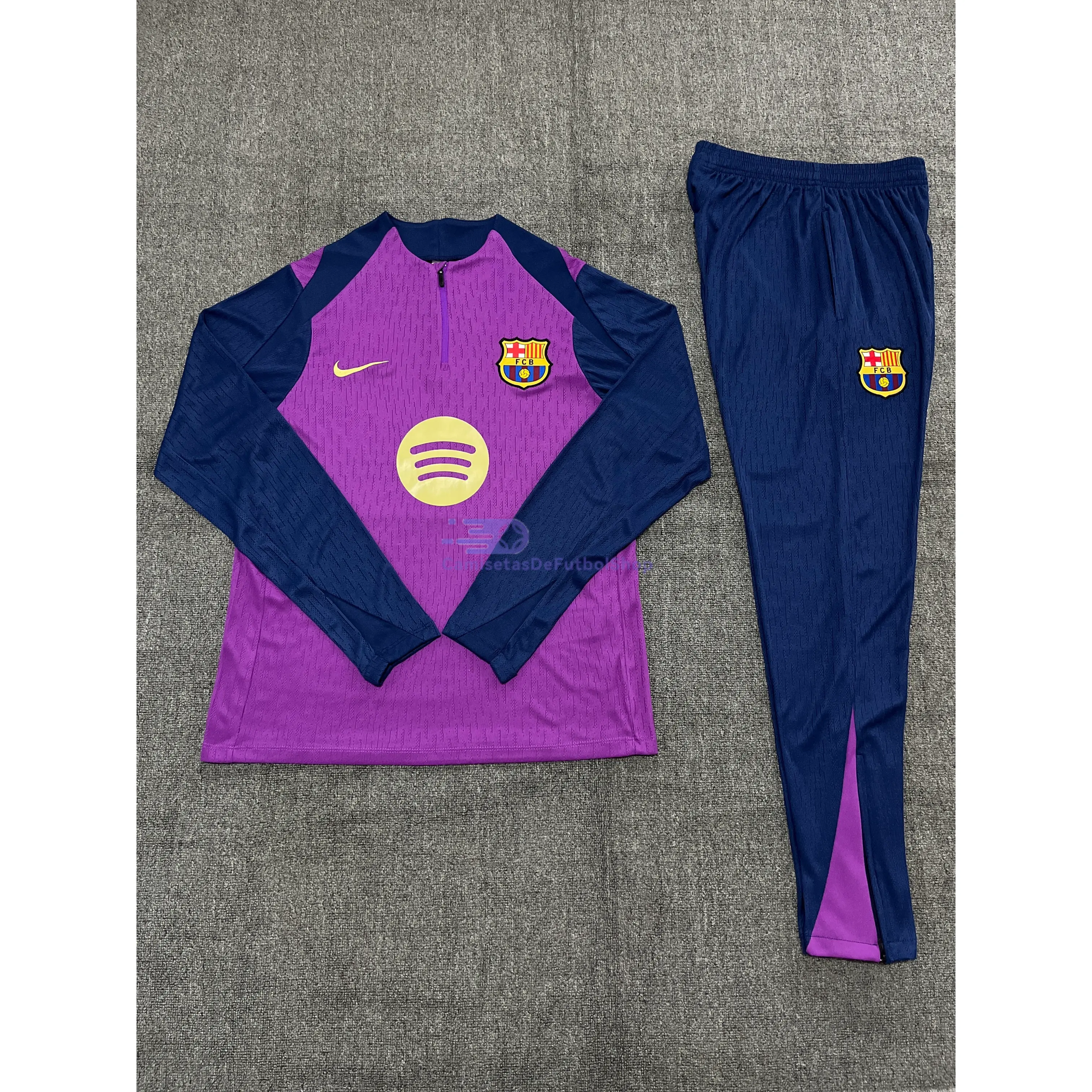 Sudadera De Entrenamiento Barcelona 2025/2026 Niño Kit Morado/Azul Marino (EDICIÓN JUGADOR)