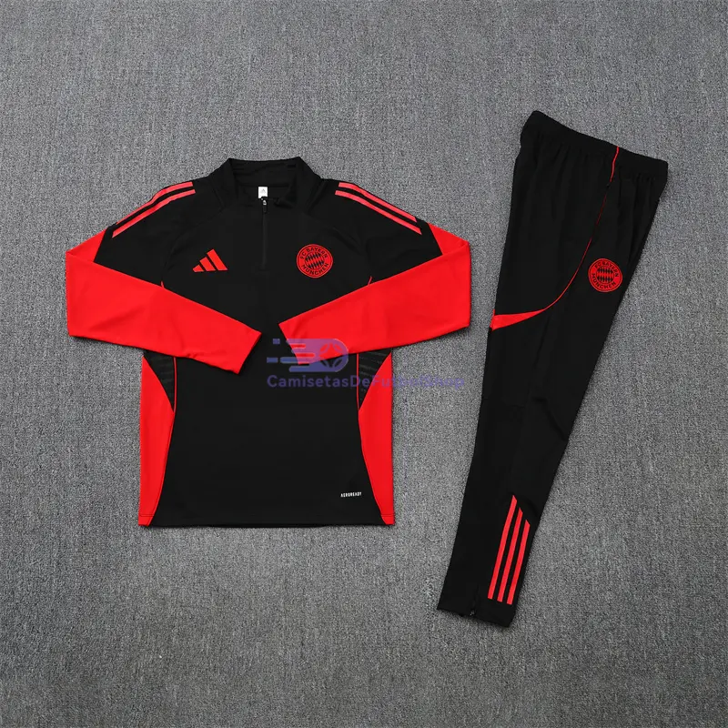 Sudadera De Entrenamiento Bayern Múnich 2025/2026 Kit Negro/Rojo