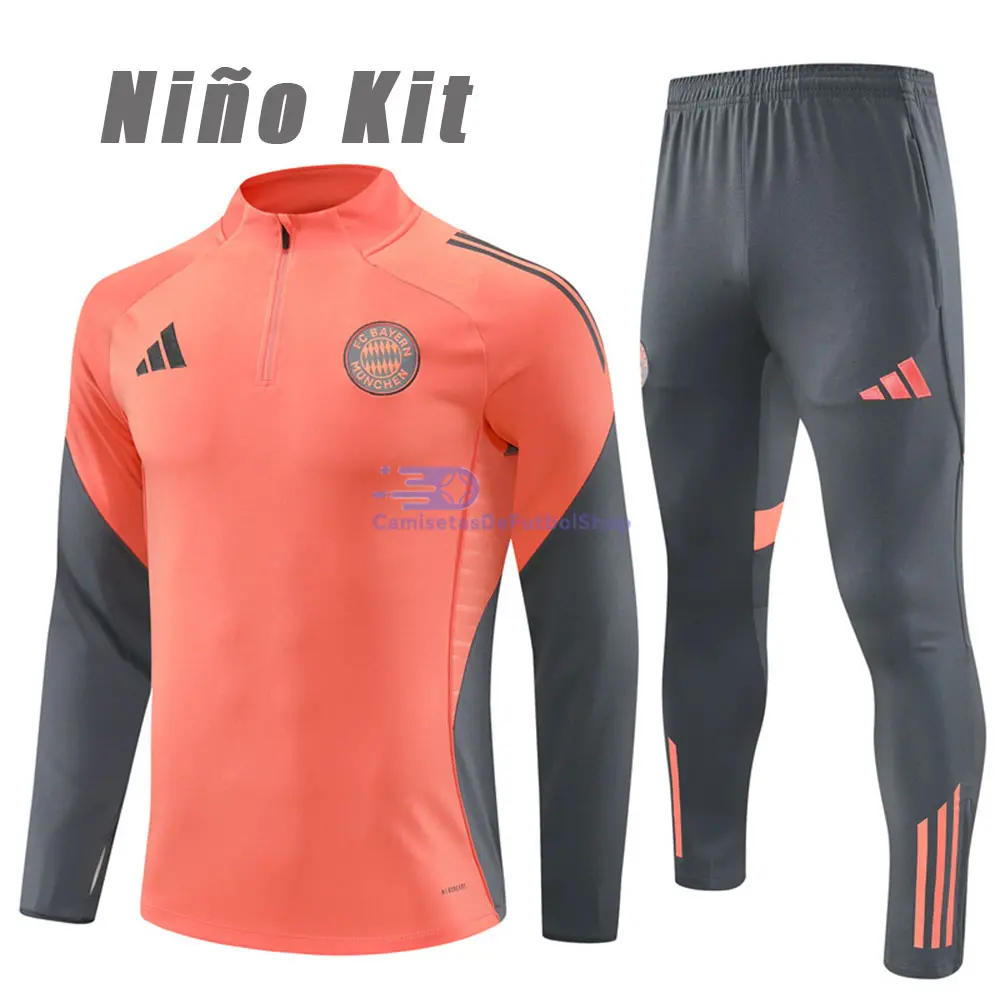 Sudadera De Entrenamiento Bayern Múnich 2025/2026 Niño Kit Naranja/Gris