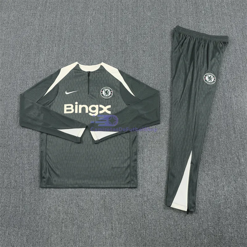 Sudadera De Entrenamiento Chelsea 2025/2026 Kit Verde Militar (EDICIÓN JUGADOR)