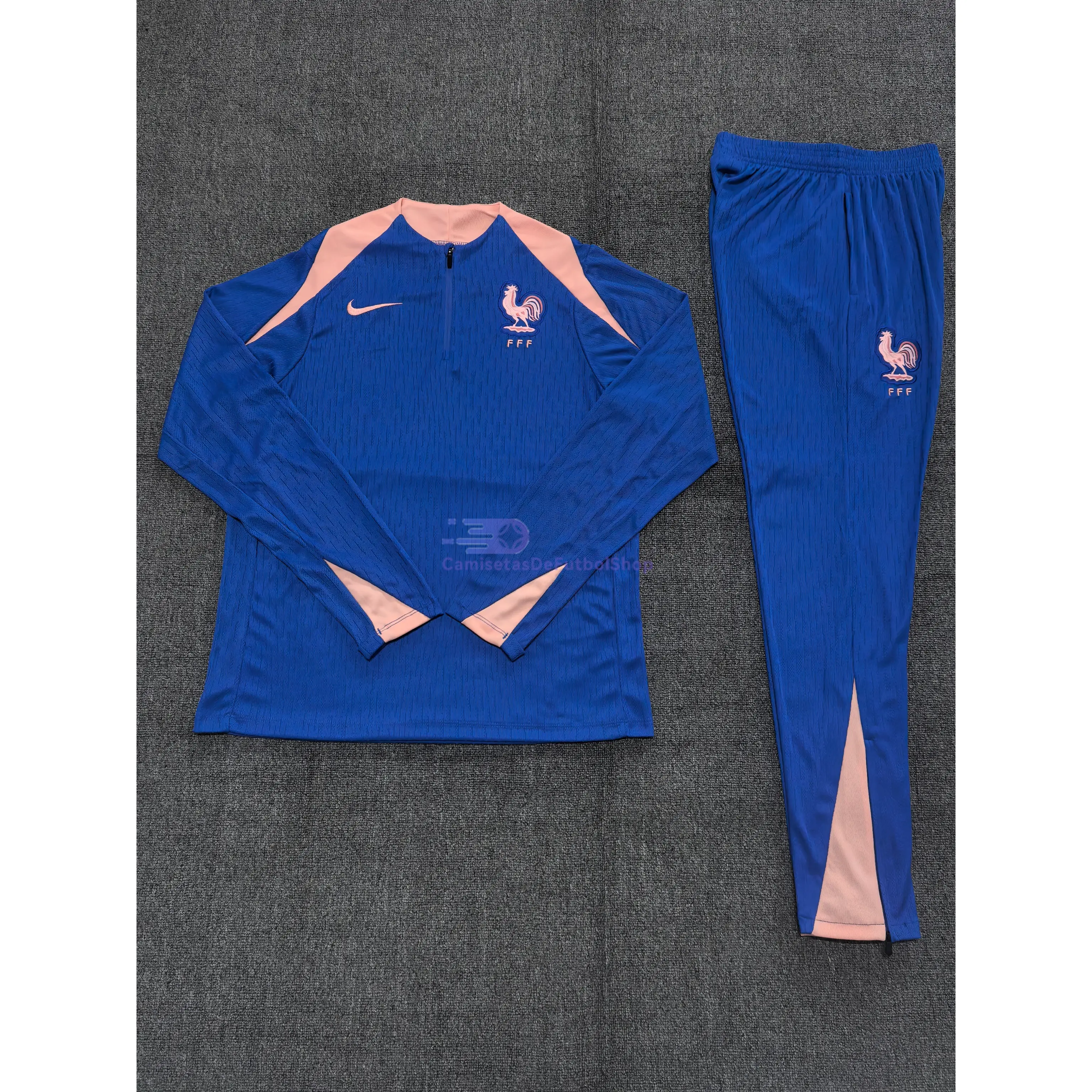 Sudadera De Entrenamiento Francia 2025 Niño Kit Azul Real/Rosa (EDICIÓN JUGADOR)