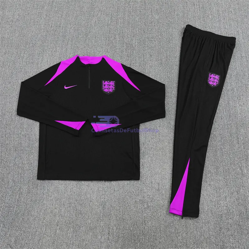 Sudadera De Entrenamiento Inglaterra 2025 Kit Negro/Morado (EDICIÓN JUGADOR)