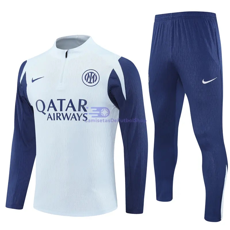 Sudadera De Entrenamiento Inter de Milan 2025/2026 Kit Gris Claro/Azul (EDICIÓN JUGADOR)
