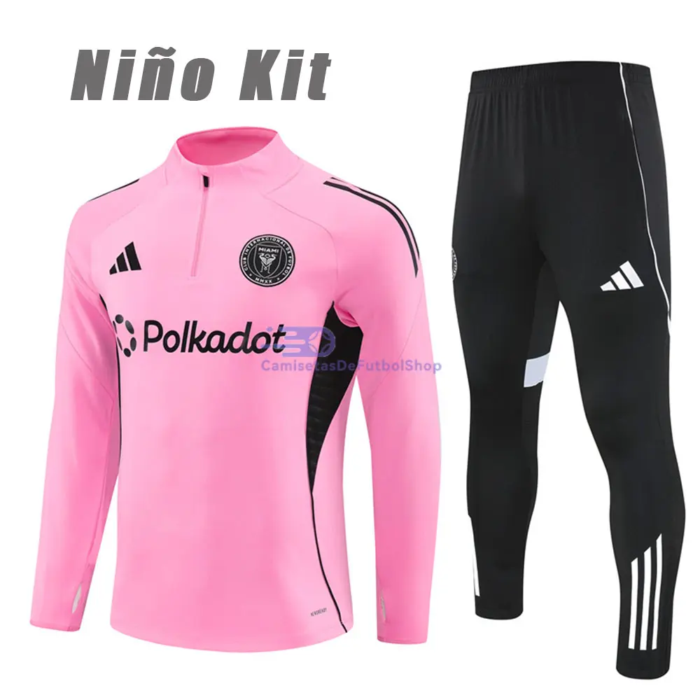 Sudadera De Entrenamiento Inter Miami 2025/2026 Niño Kit Rosa