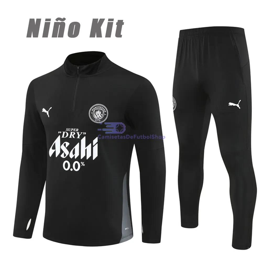 Sudadera De Entrenamiento Manchester City 2025/2026 Niño Kit Negro