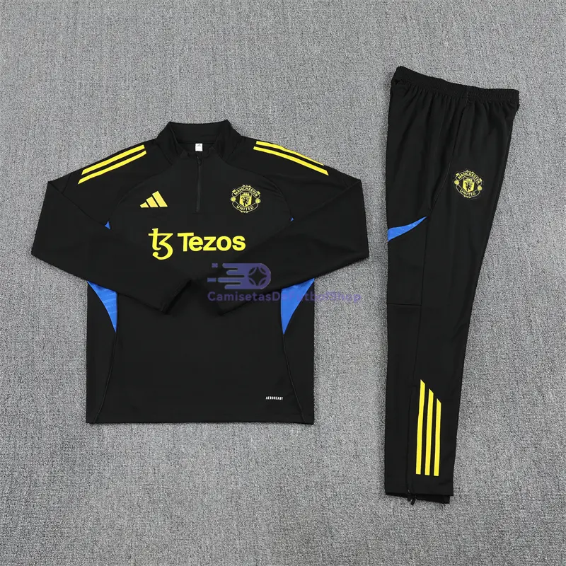 Sudadera De Entrenamiento Manchester United 2025/2026 Kit Negro/Azul