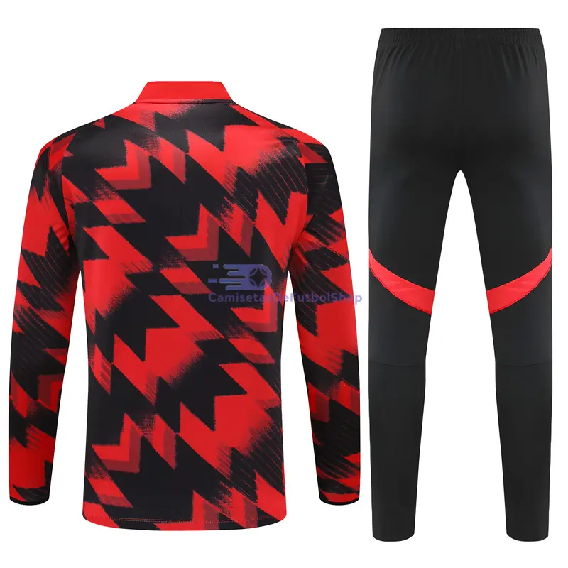 Sudadera De Entrenamiento Manchester United 2025/2026 Kit Negro/Rojo con Estampado