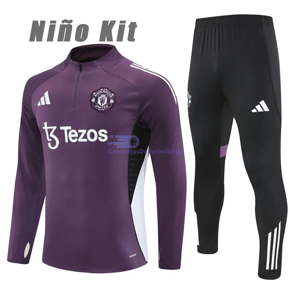 Sudadera De Entrenamiento Manchester United 2025/2026 Niño Kit Morado