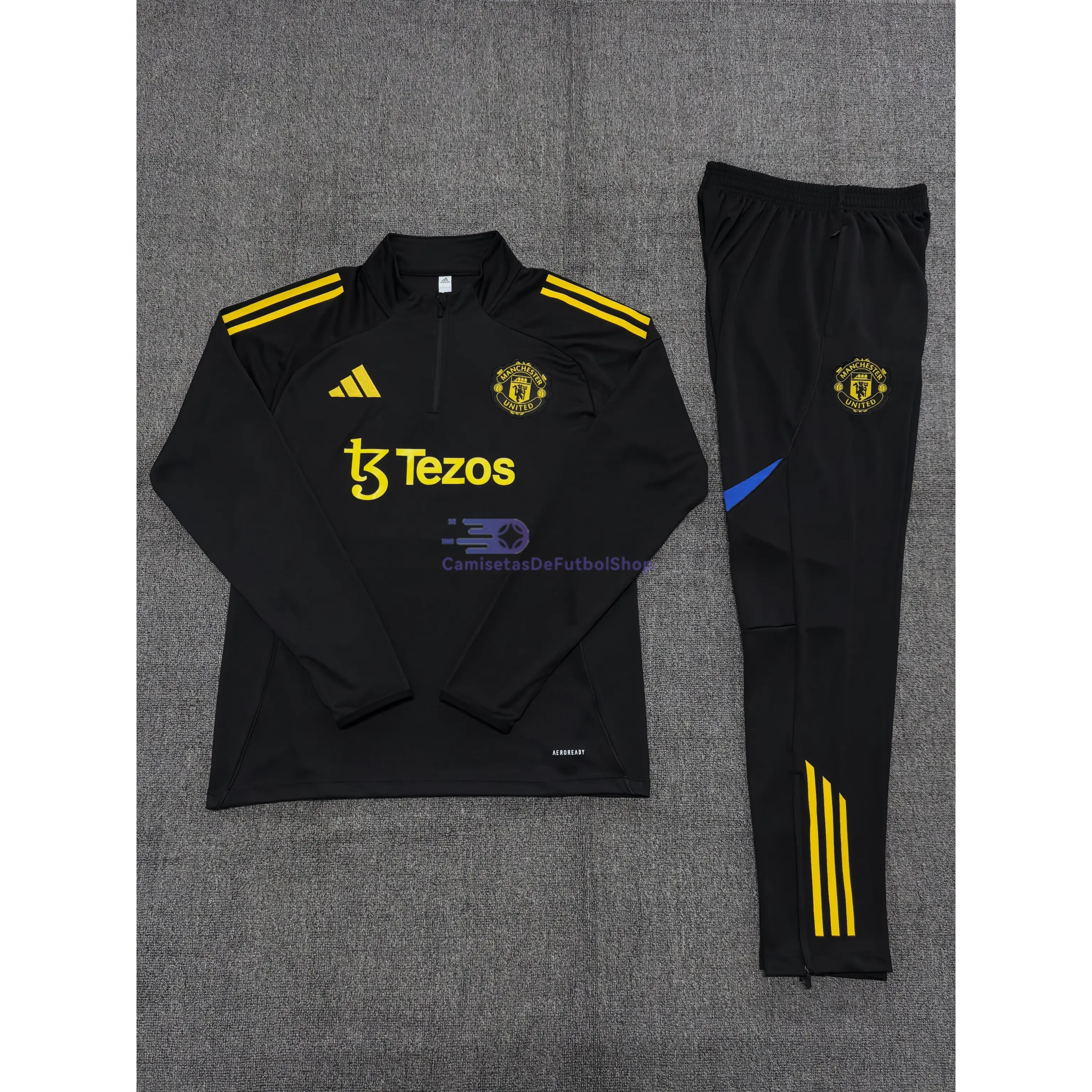 Sudadera De Entrenamiento Manchester United 2025/2026 Niño Kit Negro/Azul