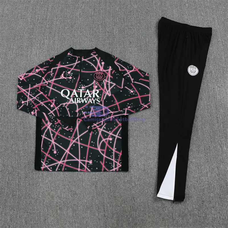 Sudadera De Entrenamiento PSG 2025/2026 Kit Negro/Rosa con Estampado Camuflaje