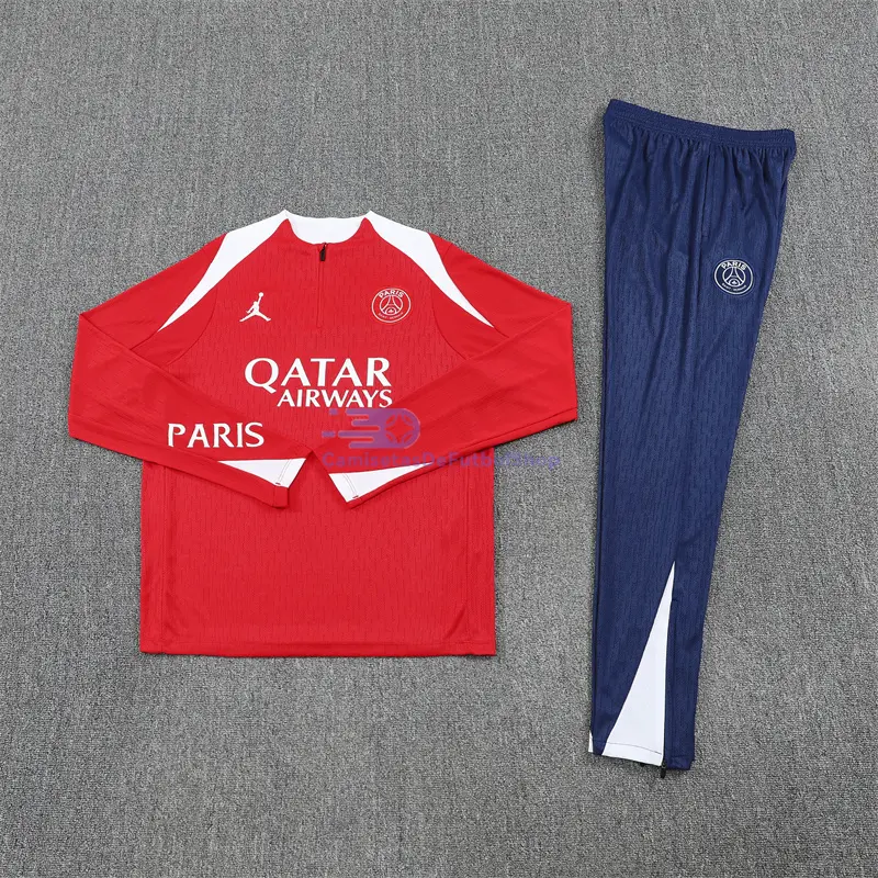 Sudadera De Entrenamiento PSG 2025/2026 Kit Rojo/Blanco (EDICIÓN JUGADOR)