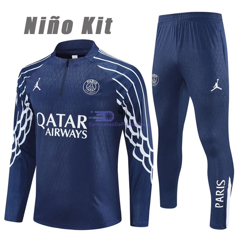 Sudadera De Entrenamiento PSG 2025/2026 Niño Kit Azul Marino Edición UCL