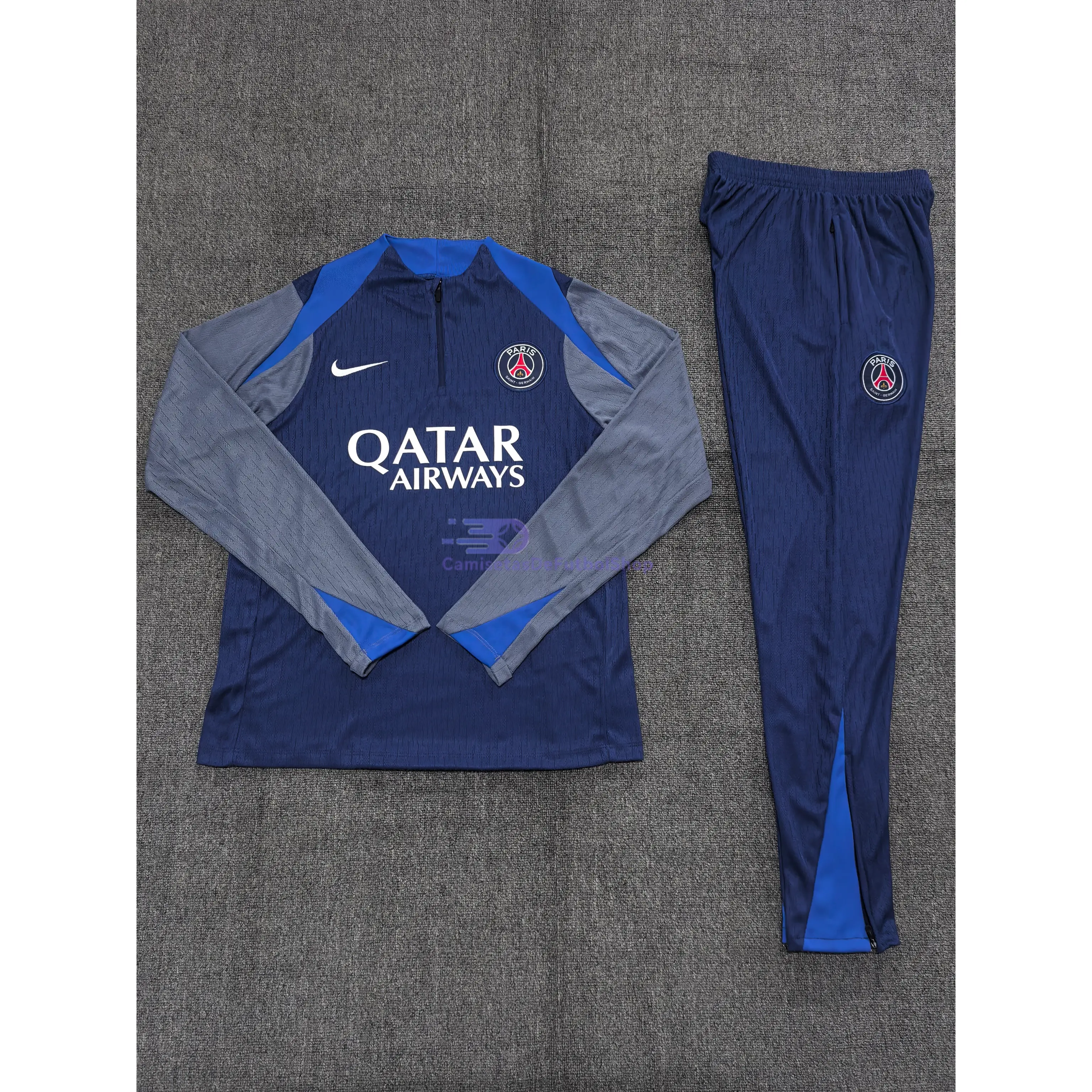 Sudadera De Entrenamiento PSG 2025/2026 Niño Kit Azul Marino/Gris (EDICIÓN JUGADOR)