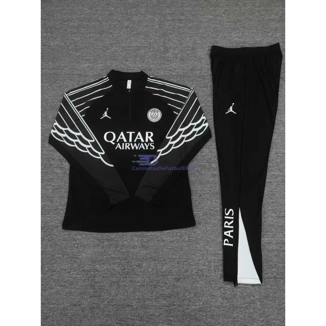 Sudadera De Entrenamiento PSG 2025/2026 Niño Kit Negro Edición UCL