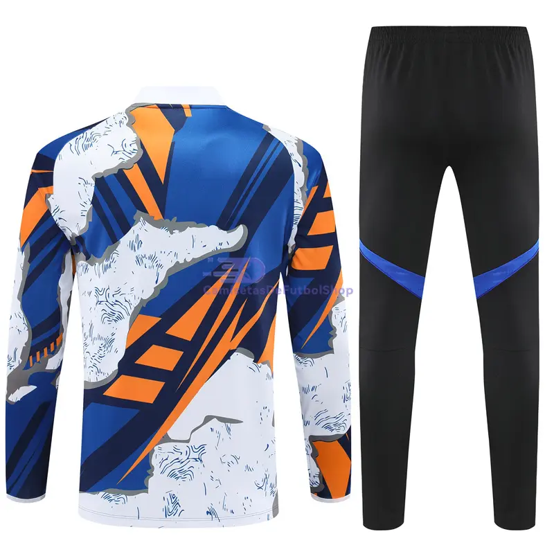 Sudadera De Entrenamiento Real Madrid 2025/2026 Kit Blanco/Azul/Naranja con Estampado Camuflaje