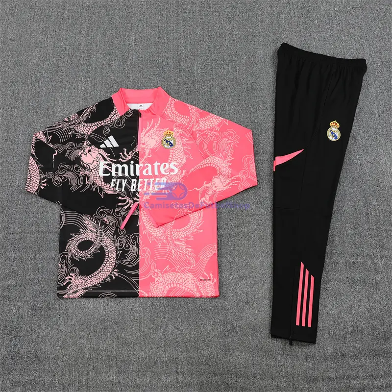 Sudadera De Entrenamiento Real Madrid 2025/2026 Kit Negro/Rosa Edición Especial