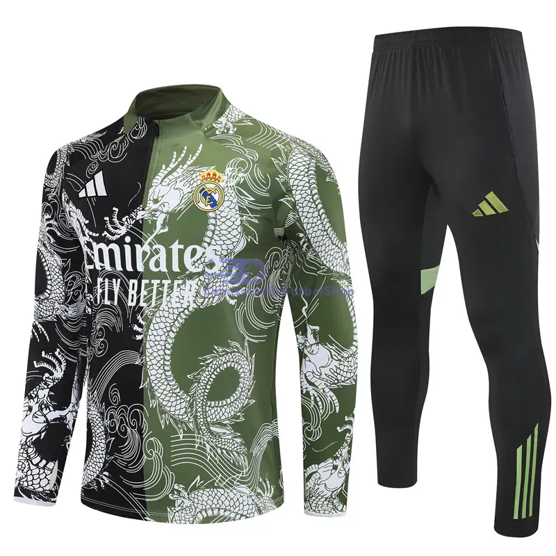 Sudadera De Entrenamiento Real Madrid 2025/2026 Kit Negro/Verde Edición Especial