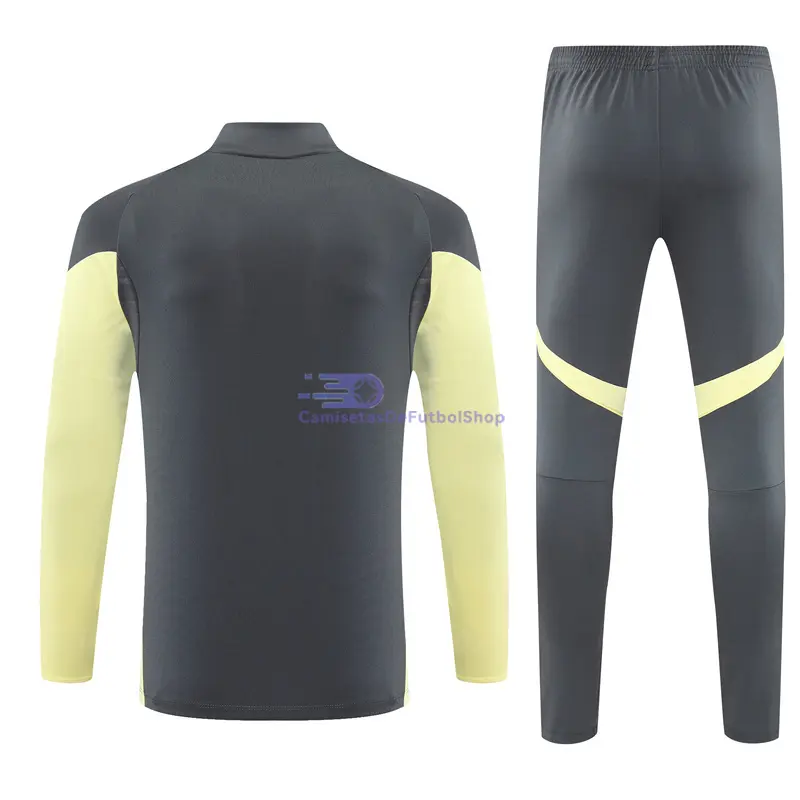 Sudadera De Entrenamiento Real Madrid 2025/2026 Niño Kit Gris Oscuro/Amarillo