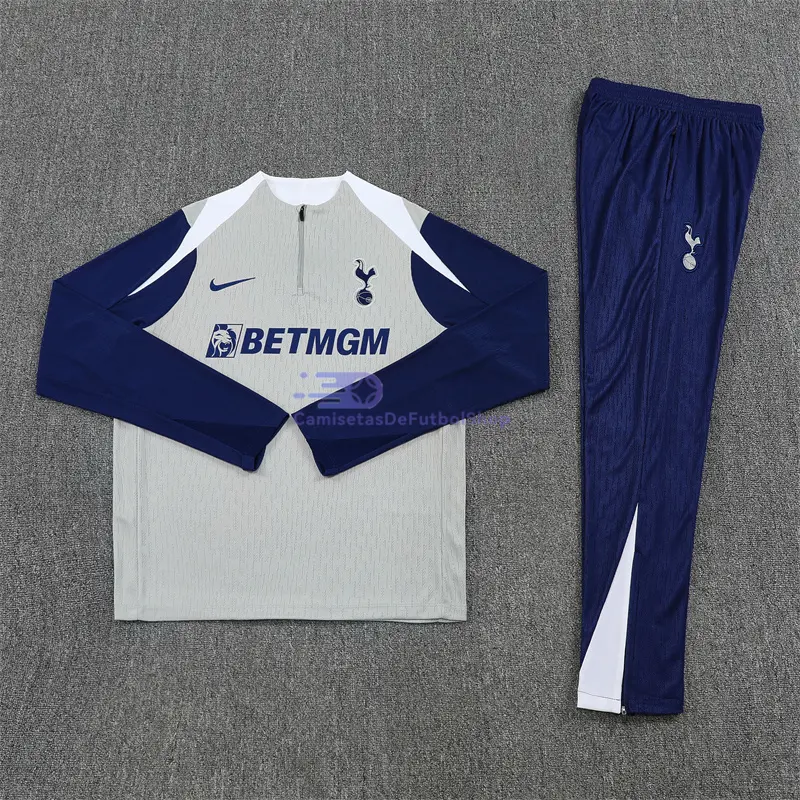 Sudadera De Entrenamiento Tottenham Hotspur 2025/2026 Kit Gris/Azul (EDICIÓN JUGADOR)