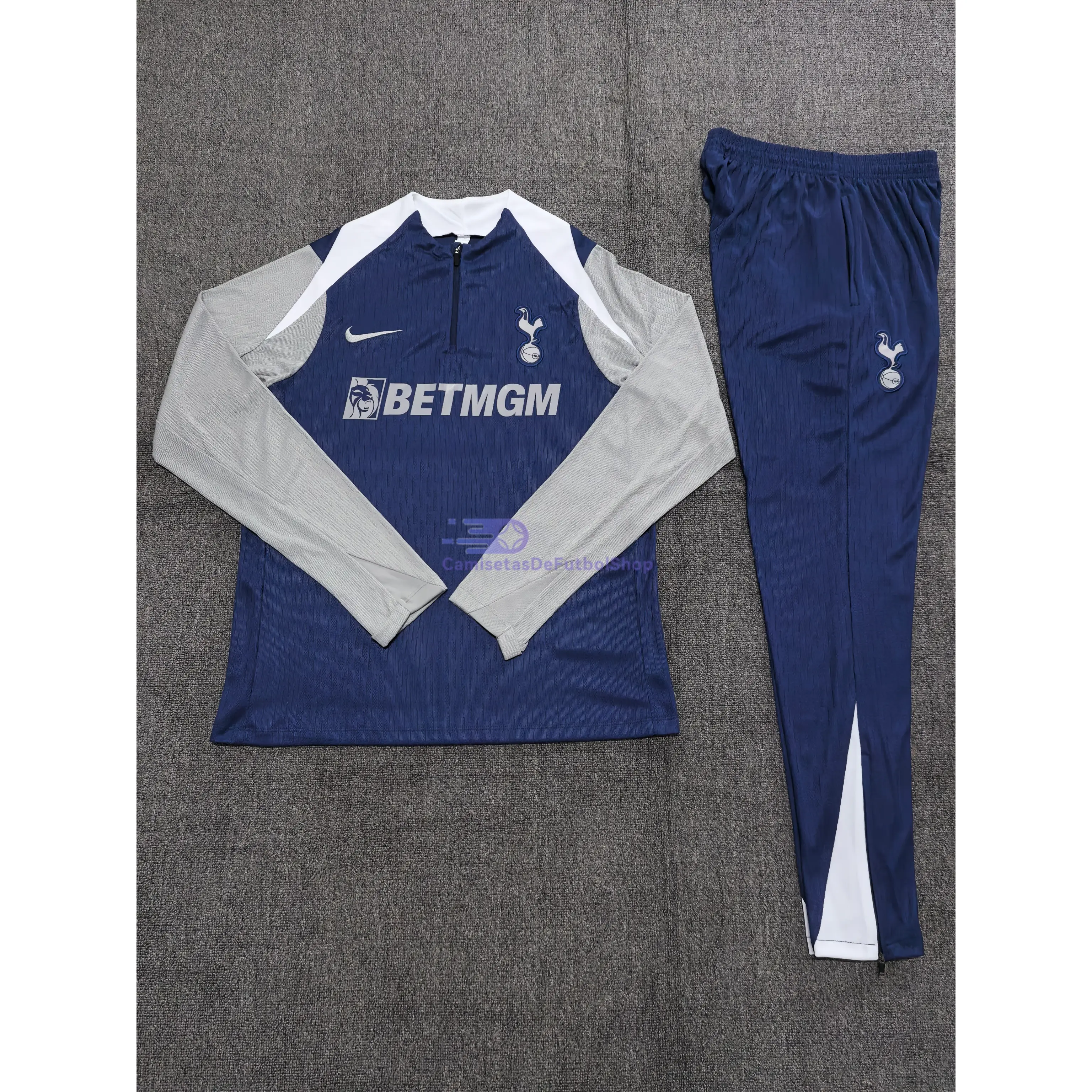 Sudadera De Entrenamiento Tottenham Hotspur 2025/2026 Niño Kit Azul/Gris (EDICIÓN JUGADOR)