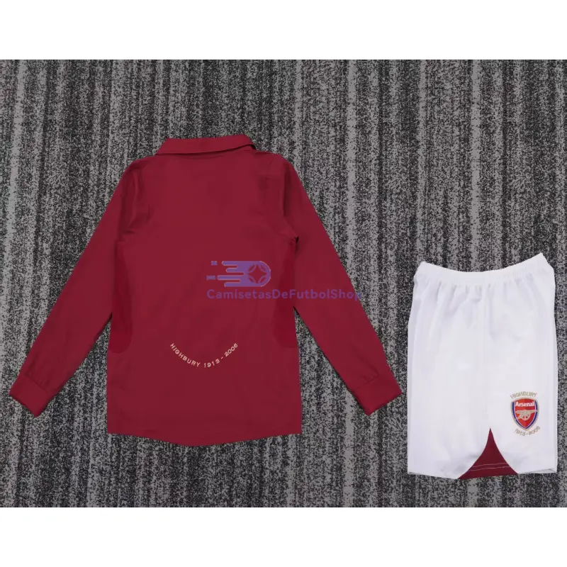 Camiseta Arsenal 2005/06 1ª Equipación Retro ML Rojo Niño Kit