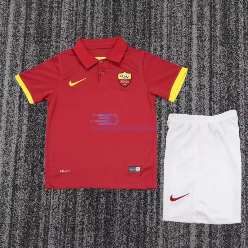 Camiseta AS Roma 2014/15 1ª Equipación Retro Rojo Niño Kit