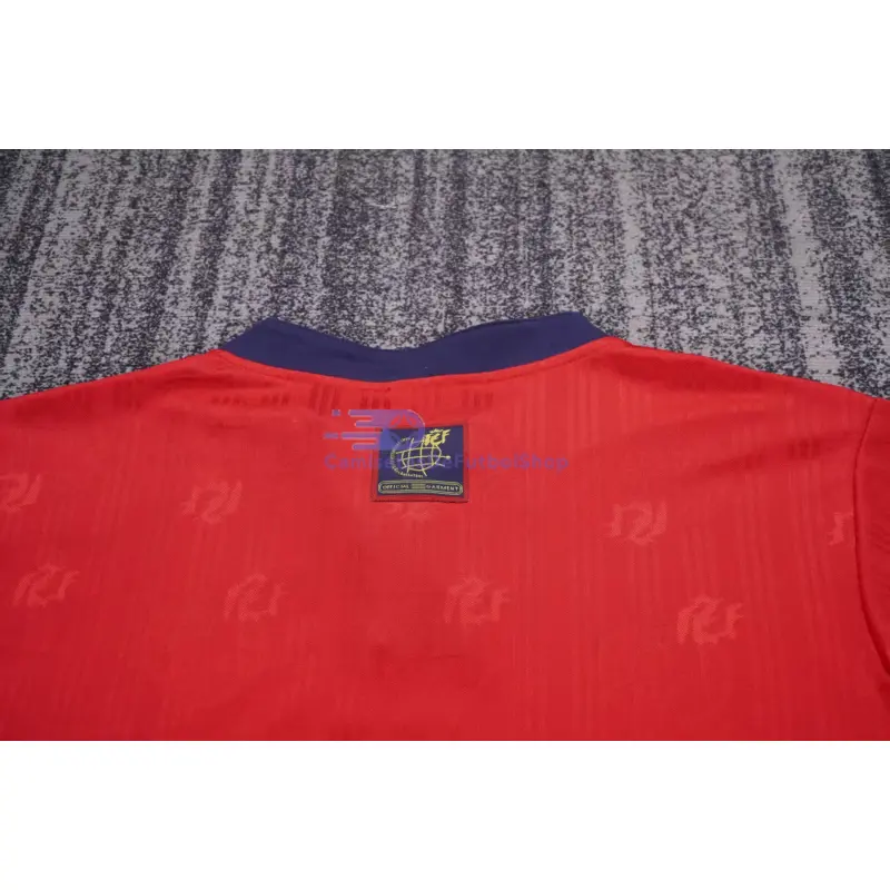 Camiseta España 1996 1ª Equipación Retro Rojo/Azul Niño Kit
