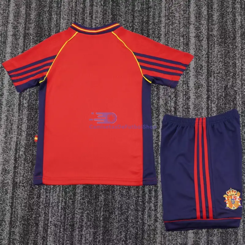 Camiseta España 1998 1ª Equipación Retro Rojo Niño Kit