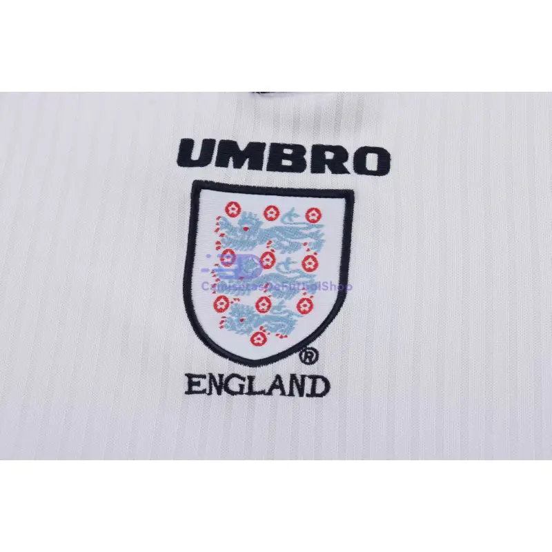 Camiseta Inglaterra 1998 1ª Equipación Retro ML Blanco Niño Kit