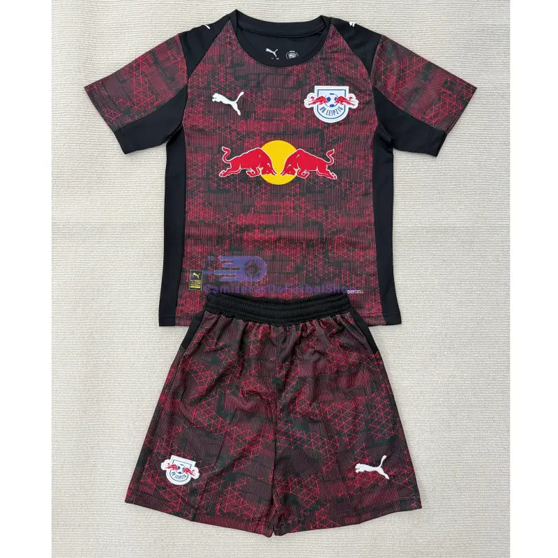 Camiseta Leipzig 2025/2026 3ª Equipación Rojo/Negro Niño Kit