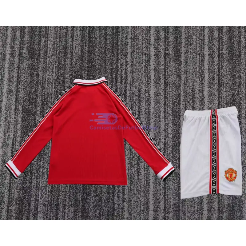 Camiseta Manchester United 1989/99 1ª Equipación Retro ML Rojo Niño Kit