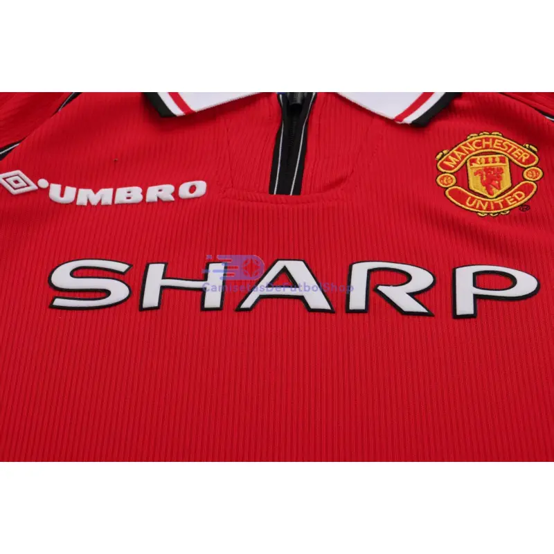 Camiseta Manchester United 1989/99 1ª Equipación Retro ML Rojo Niño Kit