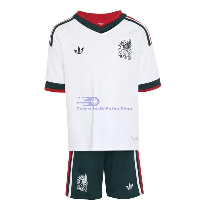 Camiseta México Mundial 2026 2ª Equipación Blanco Niño Kit