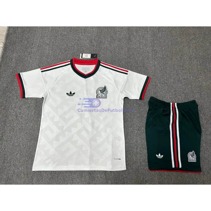 Camiseta México Mundial 2026 2ª Equipación Blanco Niño Kit