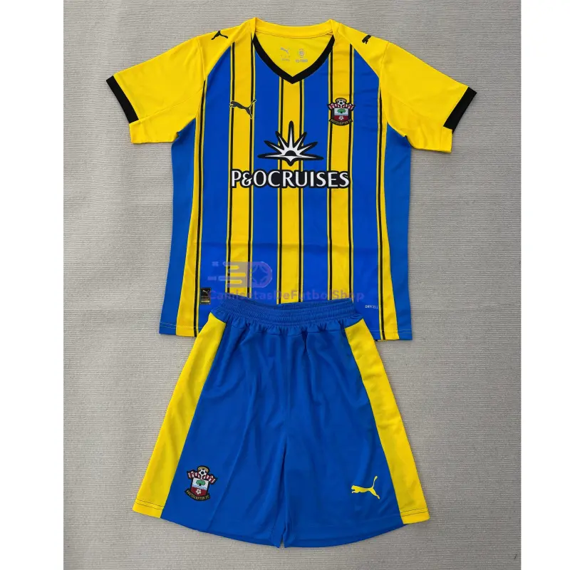 Camiseta Southampton 2025/2026 2ª Equipación Amarillo/Azul Niño Kit
