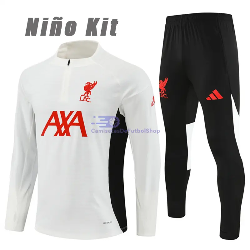 Sudadera De Entrenamiento Liverpool 2025/2026 Niño Kit Beige/Negro (EDICIÓN JUGADOR)