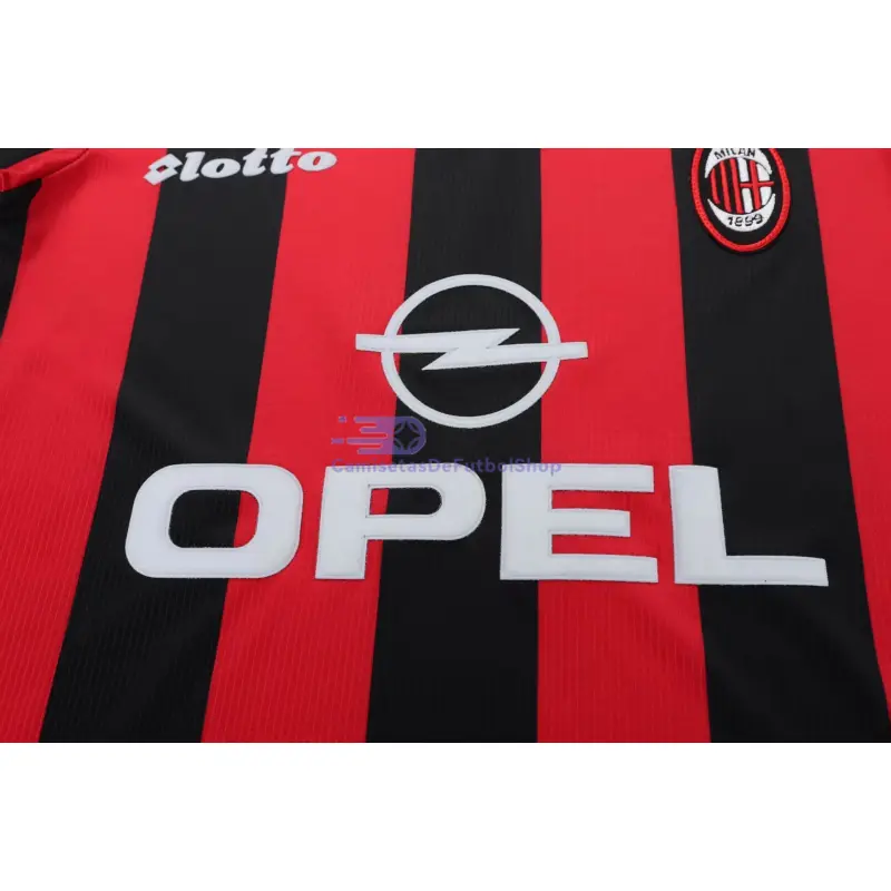 Camiseta AC Milan 1997/98 1ª Equipación Retro Rojo/Negro Niño Kit