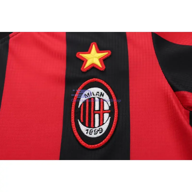 Camiseta AC Milan 1997/98 1ª Equipación Retro Rojo/Negro Niño Kit