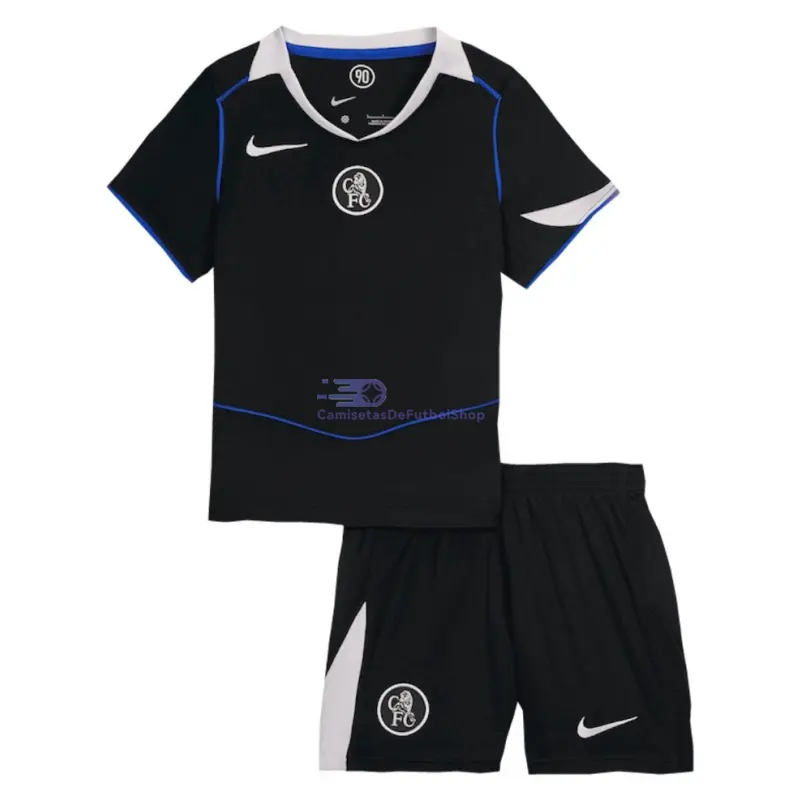 Camiseta Chelsea 2025/2026 3ª Equipación Negro Niño Kit