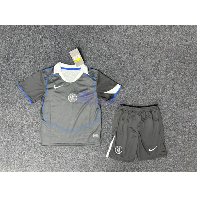 Camiseta Chelsea 2025/2026 3ª Equipación Negro Niño Kit